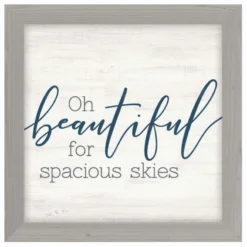 P. Graham Dunn Oh Beautiful for Spacious Skies 7 x 7 Textured Framed Sign - Q00925RK - Wall Decor