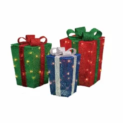 Four Seasons Set Of 3 Size Lighted Gift Boxes Indoor Outdoor Christmas Decorations - 21DH112304 -Outlet Hearth And Home Store 98f812d9cbaaea12fa02620cf2718104a2595fdc 14762140 3