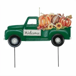 Various Brands 28" Green Metal Truck Yard Stake - JKC00607RK - Porch Seasonal Decor