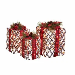 Four Seasons Set of 3, Pre-Lit Ribbon Gift Boxes with 100 count Clear lights - 21DH09063 - Christmas Decor -Outlet Hearth And Home Store 9fab18cac196a648912e739faded23effdf4a327 14762134 3