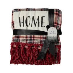 URBAN DEER Home Patch Plaid velvet 50 x 60 throw with Fringe - RK-VELFR-PLD - Blankets & Bedspreads