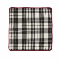Glitzhome Black White Plaid Fabric Pillow Cover - 1103203321 - Throw Pillows & Slip Covers