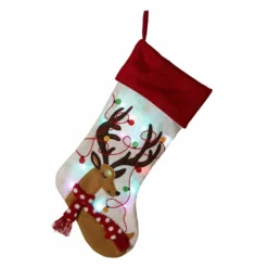 Glitzhome LED Reindeer Embroidered Linen Christmas Stocking - 1113203055 - Christmas Stockings -Outlet Hearth And Home Store a5a273bda9c97cc1de3e812b1a6251736016c128 93430125 5