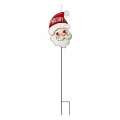 Various Brands 40" Metal Lighted Santa Yard Stake - JKC01602-A - Porch Seasonal Decor