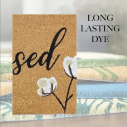 Avera Products Blessed Cotton Bloom Coir Mat, 17" x 29" - ADR016 - Décor -Outlet Hearth And Home Store af2734b49d3d3f4b011129d7c481442b2be2e58b 53564010 4