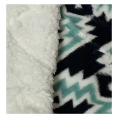 URBAN DEER Blue Aztec Printed Fur Reversible to White Sherpa 50x 60 Throw - RK-FURSH-VAZT - Blankets & Bedspreads -Outlet Hearth And Home Store b2b60a22159ba3fce726b20962d30ec943c3409a 490932033 1