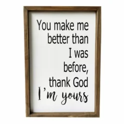Backyard Expressions "Thank God I'm Yours" 18" x 12" Wooden Frame Sign - 910510 - Wall Decor