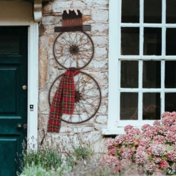 Glitzhome Metal Bike Wheel Snowman with Plaid Scarf Yard Stake or Wall Decor - 1103202625 - Yard Decor 11 Glitzhome Metal Bike Wheel Snowman with Plaid Scarf Yard Stake or Wall Decor - 1103202625 - Yard Decor -Outlet Hearth And Home Store bbd64e2fe0dac8343e65f399726a3e41a95fb76a 93430114 5