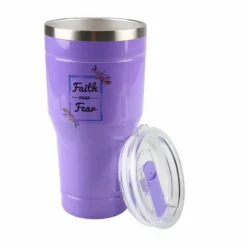 Lincoln Outfitters "Faith Over Fear" 30 oz. Religious Tumbler, Purple - 89-639-0204 - Tumblers -Outlet Hearth And Home Store bc47cf53c54ad1263af82e4f7013526cf98ded75 32631062 3
