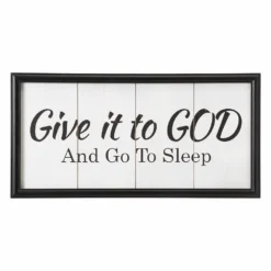Glitzhome 26" Wooden Give it to God Wall Sign - JKC02139 - Wall Decor