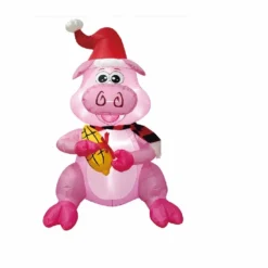 Four Seasons Christmas Inflatable 5ft Pig with Santa Hat & Scarf - 21CH111601 - Christmas Decor -Outlet Hearth And Home Store c1d4d6af55e094a712f747c3f3441fd935574137 14762170 3