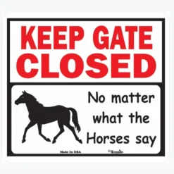 Signs Up SingsUp "Keep the Gate Closed" Horse Sign - Art & Wall Décor