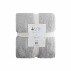 Lavina Home Cozy Cable Knit Reversible Throw Blanket - RK-CABSH-TH - Blankets & Bedspreads