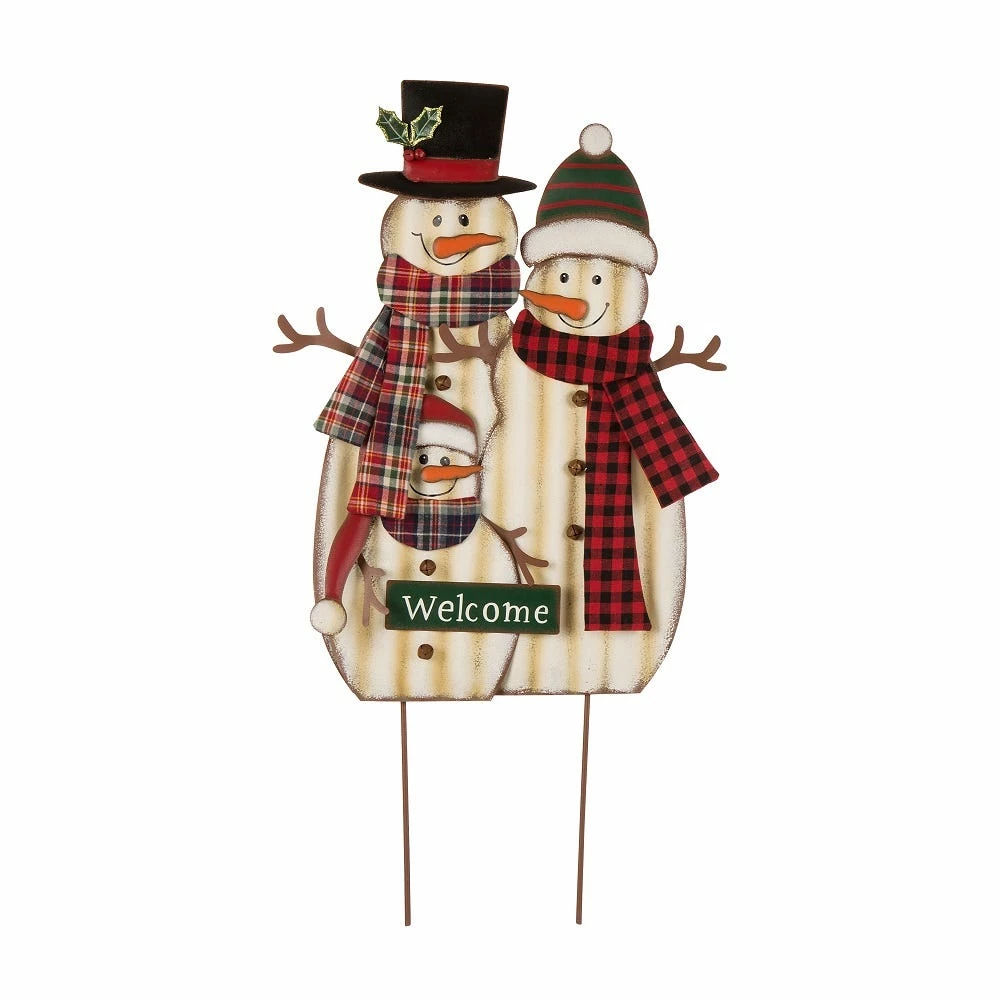 Glitzhome Metal Christmas Snowman Family Yard Stake - 1103202624 - Yard Decor 3 Glitzhome Metal Christmas Snowman Family Yard Stake - 1103202624 - Yard Decor