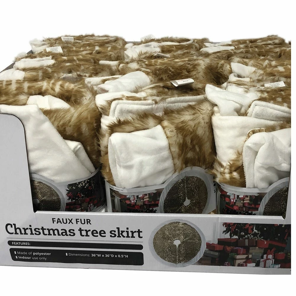 Four Seasons 36" Deer Look Faux Fur Christmas Christmas Tree Skirt - 21XZ-111802TS - Christmas Decor 7 Four Seasons 36" Deer Look Faux Fur Christmas Christmas Tree Skirt - 21XZ-111802TS - Christmas Decor - Image 5