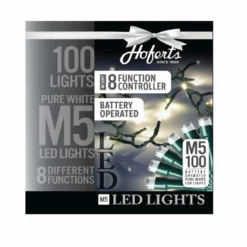 J. Hofert Company Hofer 100 8 Function Battery Operated Pure White Lights - 4438-02 - Christmas Decor