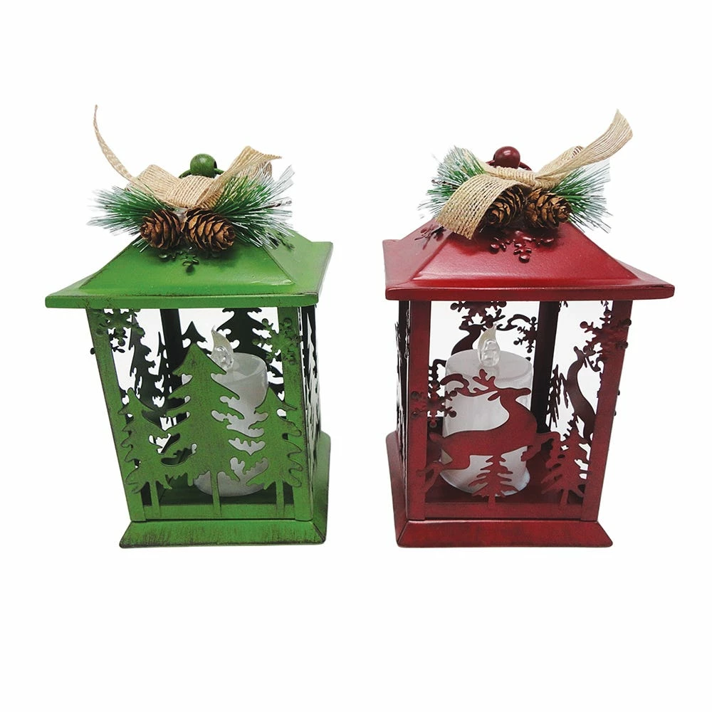 Various Brands 8" LED Christmas Lantern, Assorted - RG-20051 - Christmas Decor 3 Various Brands 8" LED Christmas Lantern, Assorted - RG-20051 - Christmas Decor