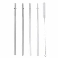 Various Brands Plastic Straws with Cleaning Brush, 4 Pack - 66182 - Cookware & Tools