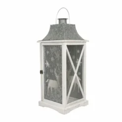 Various Brands Large White Wood Lantern - JK38910 - Décor