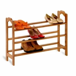 Honey-Can-Do HoneyCanDo 3Tier Bamboo Shoe Storage Rack SHO01601 - Closet Organization