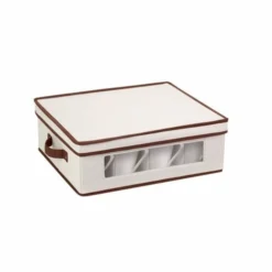 Honey-Can-Do Natural/Brown Dinnerware Storage Box SFT-0206 - Shelves & Organization -Outlet Hearth And Home Store honey can do natural brown dinnerware storage box sft 0206